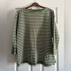 Patagonia Olive and White Striped Shirt